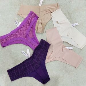 NEW Victoria's Secret Thong Underwear Panty Bundle Pack Lot of 5 Size  LARGE